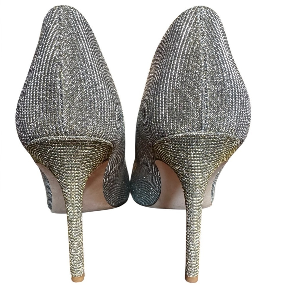 Veronica Beard Silver Glitter Heels - Picture 6 of 9